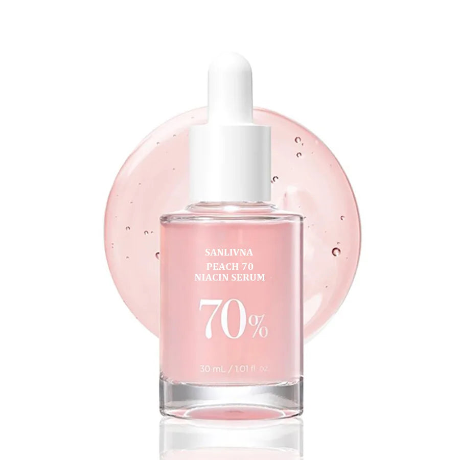 Sérum Pêssego 70% Niacinamida 30ml – Hidratante Facial Extratos Naturais Vegan Uniformiza Tom Limpeza Diária