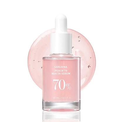 Sérum Pêssego 70% Niacinamida 30ml – Hidratante Facial Extratos Naturais Vegan Uniformiza Tom Limpeza Diária
