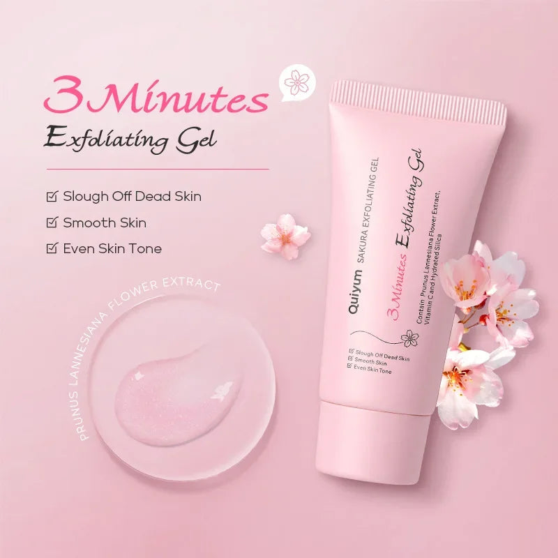 Gel Esfoliante Facial Sakura - Hidratante e Nutritivo para Pele Radiante