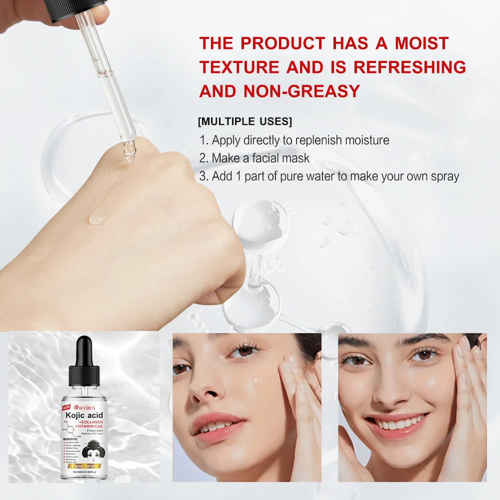 SUYARUN Sérum Facial Propolis + Vitamina E + Ácido Kójico | Iluminador, Anti-Idade e Anti-Manchas | 30ml / 60ml