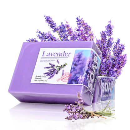 Sabonete Artesanal Lavanda 100g – Óleo Essencial Planta Vitamina C Limpeza Facial Cúrcuma Tom Uniforme Pele