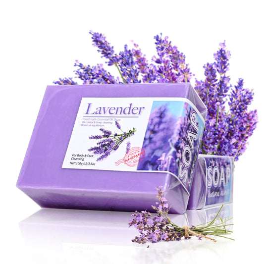 Sabonete Artesanal Lavanda 100g – Óleo Essencial Planta Vitamina C Limpeza Facial Cúrcuma Tom Uniforme Pele