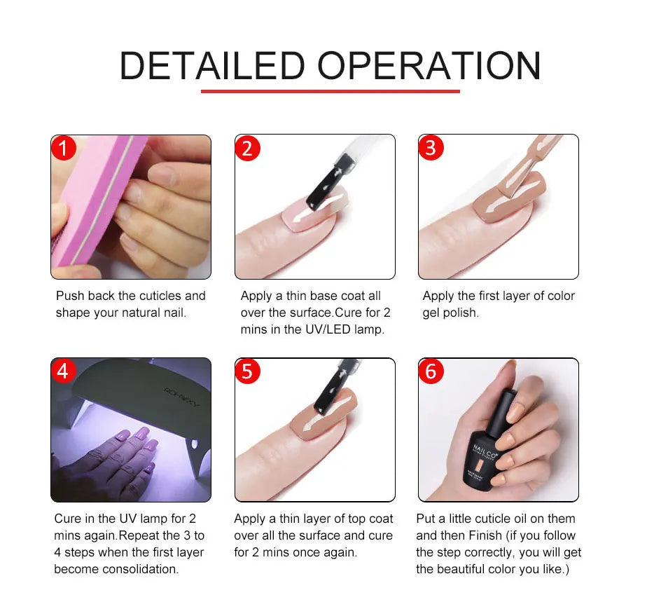 Verniz Gel NAILCO 15ml UV/LED Sem Hema/TPO – Base e Top Coat Profissional Semi-Permanente