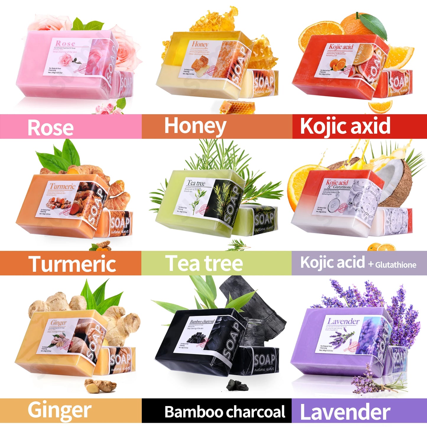 Sabonete Artesanal Lavanda 100g – Óleo Essencial Planta Vitamina C Limpeza Facial Cúrcuma Tom Uniforme Pele