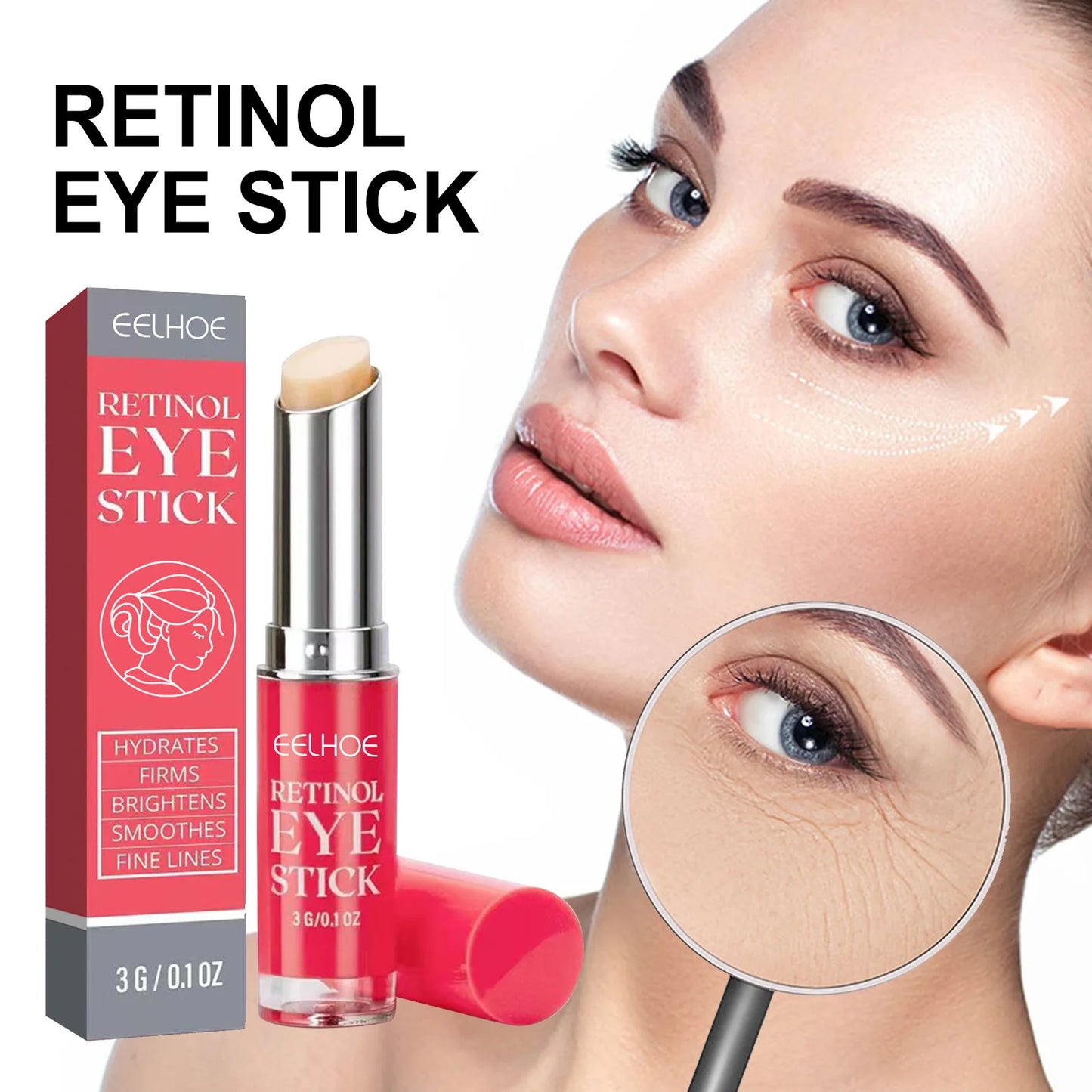 Creme Olhos Retinol Anti-Rugas – Firmeza Lifting Olheiras Bolsas Hidratante Clareador Iluminador