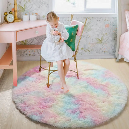 Tapete Redondo Peludo Ultra Macio - Pelo Alto 4,5cm Antiderrapante Sala Quarto
