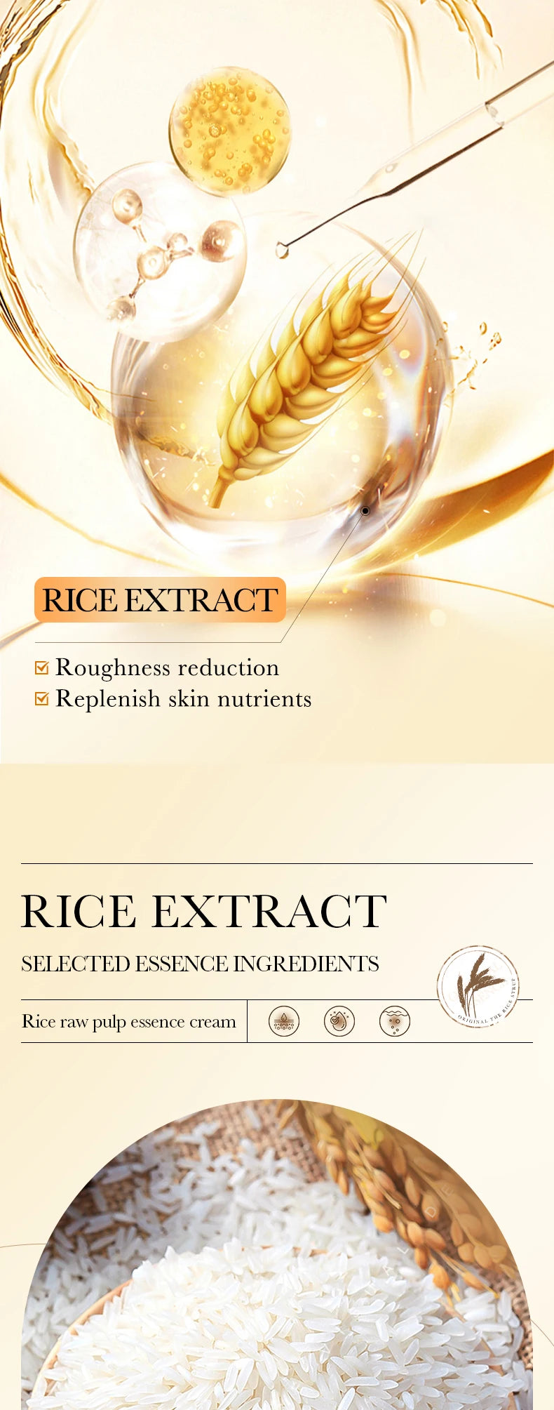 Creme Essência BIOAQUA Arroz | Hidratação Profunda, Iluminador e Firmeza Rejuvenescedora
