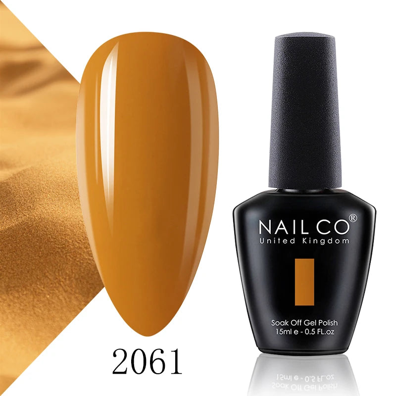 Verniz Gel NAILCO 15ml Série Vermelho Escuro – Cores Glitter UV Manicure Profissional Semi-Permanente