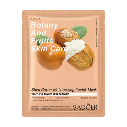 Máscara Facial Folha Frutas Plantas Naturais – Hidratante Controlo Oleosidade Iluminador Reduz Poros