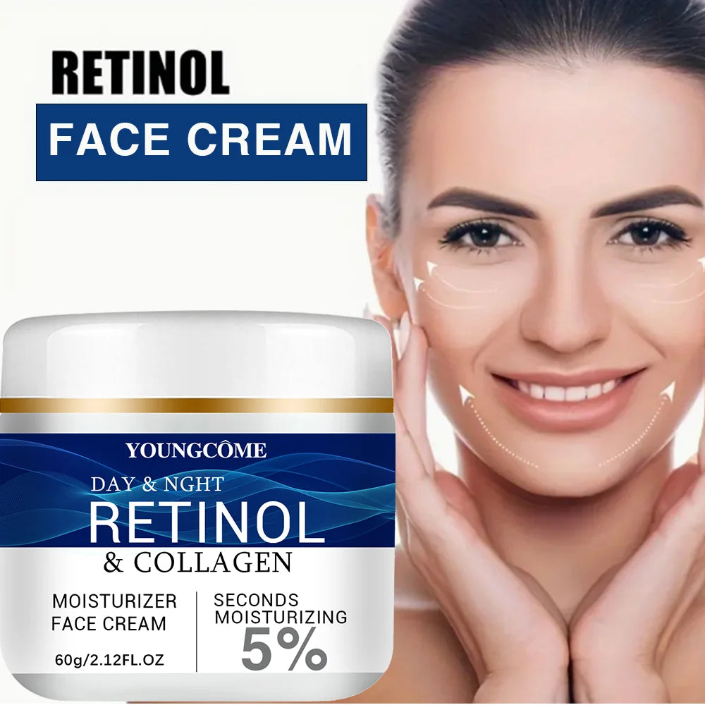 Creme Facial Colágeno, Retinol e Ácido Hialurónico | Anti-Idade, Firmeza e Lifting