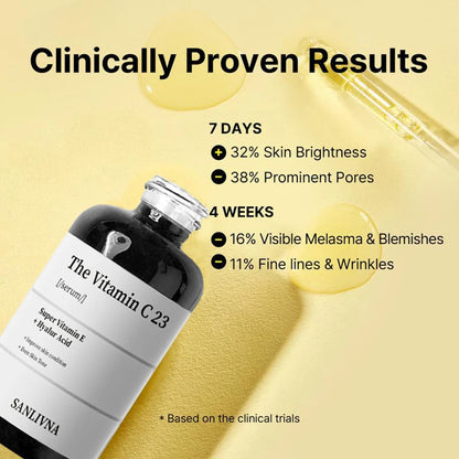 Sérum Vitamina C Pura 23% com Vitamina E e Ácido Hialurônico 20g - Ilumina Hidrata Uniformiza Tom