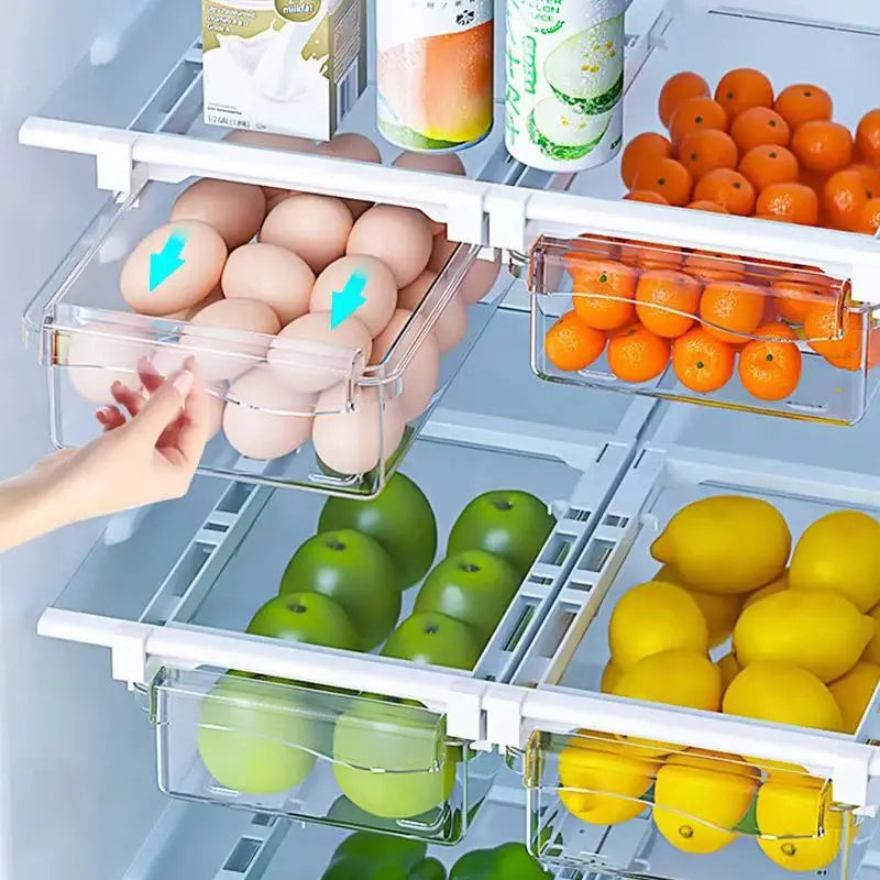 Caixa de Armazenamento para Cozinha | Gaveta Deslizante Transparente para Frigorífico