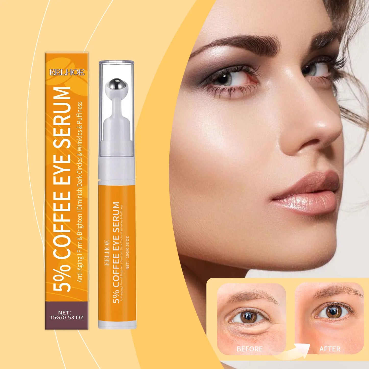 Kit Olhos Perfeitos Dia dos Namorados - 120 Máscaras Abacate + Sérum Café + Creme Colágeno