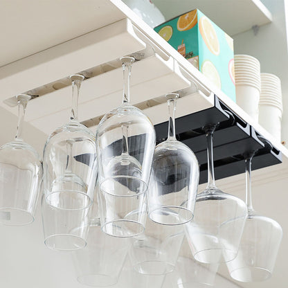 Suporte de Taças para Parede Sem Ferramentas – Expositor de Copos em Plástico Reforçado | Armazenamento de Taças de Vinho para Cozinha ou Bar | Economia de Espaço