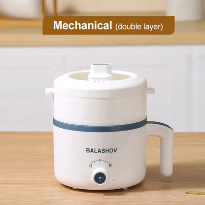 Panela de Arroz Elétrica 1,7L — Multicooker Antiaderente com Cesto a Vapor 220V
