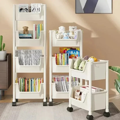 Prateleira Móvel Premium 4 Níveis com Rodas Organizador Versátil Cozinha Casa Banho Escritório Arrumação