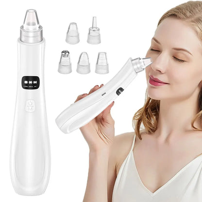 Máquina de Limpeza Facial com Vácuo | 3 Modos de Sução, Remove Cravos e Pele Morta