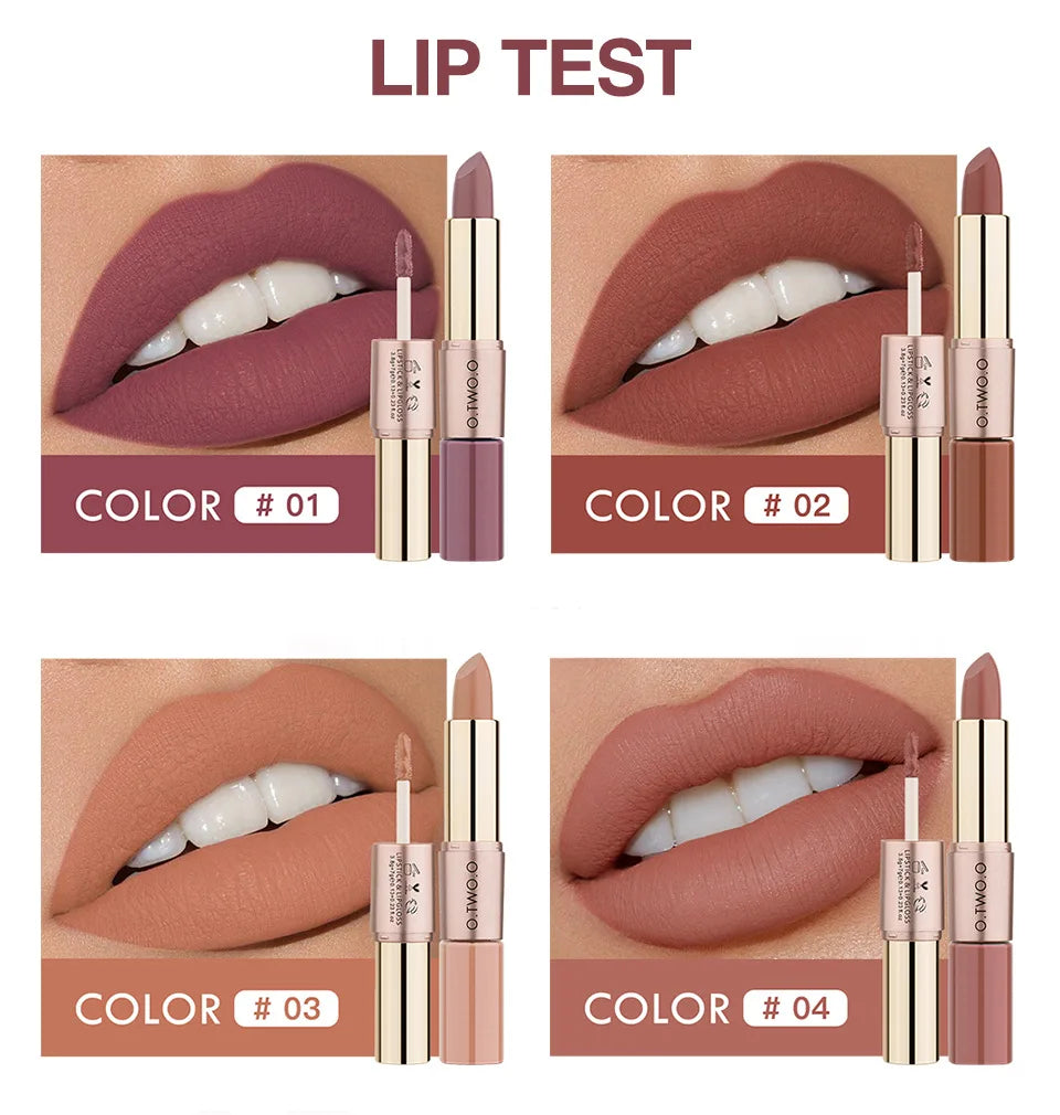 Batom 2 em 1 Matte e Gloss | 12 Cores para Todos os Looks