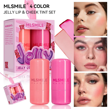 Kit 2 Blush Stick Jelly 2 em 1 Lábios e Rosto – Hidratante Longa Duração | MLSMILE