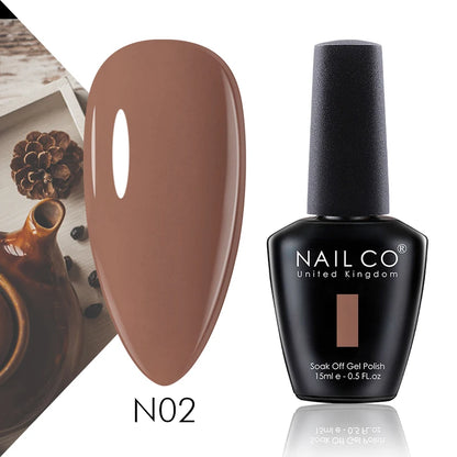 Verniz Gel NAILCO 15ml Série Vermelho Escuro – Cores Glitter UV Manicure Profissional Semi-Permanente