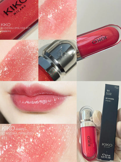 Gloss Labial KIKO 3D Hydra Espelho – Brilho Shimmer Hidratante Perolado Volumizador Não Transfere