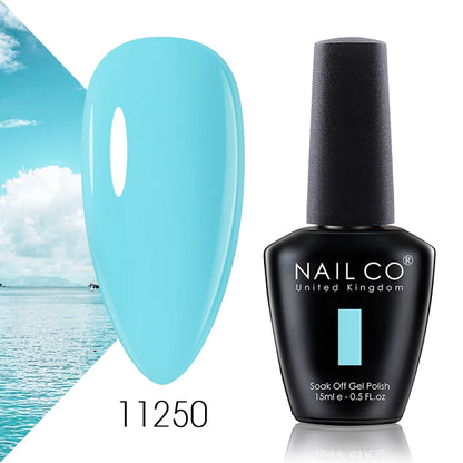 Verniz Gel NAILCO 15ml Série Vermelho Escuro – Cores Glitter UV Manicure Profissional Semi-Permanente