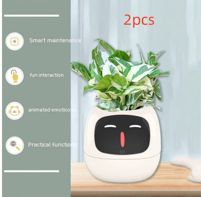 Vaso Inteligente com Expressões e Sensores – Mais de 49 Expressões, 7 Sensores Inteligentes e Chip de IA, Tornando o Cultivo de Plantas Mais Fácil e Divertido