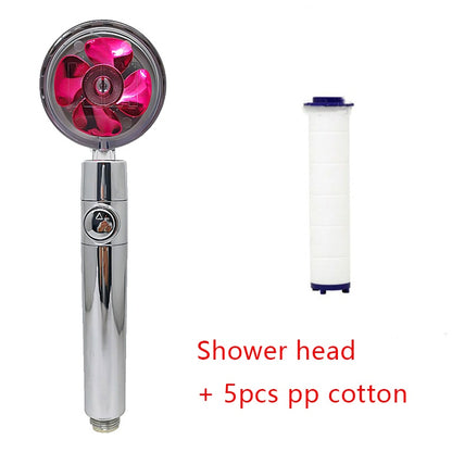 Ducha 360° Rotativo – Economia de Água, Alta Pressão, Turbo com Mini Ventoinha, ABS Premium