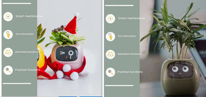 Vaso Inteligente com Expressões e Sensores – Mais de 49 Expressões, 7 Sensores Inteligentes e Chip de IA, Tornando o Cultivo de Plantas Mais Fácil e Divertido