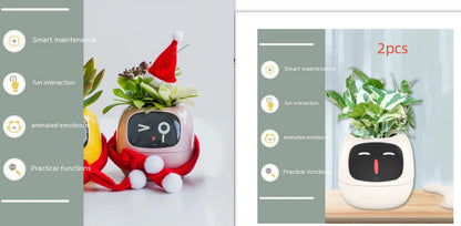 Vaso Inteligente com Expressões e Sensores – Mais de 49 Expressões, 7 Sensores Inteligentes e Chip de IA, Tornando o Cultivo de Plantas Mais Fácil e Divertido