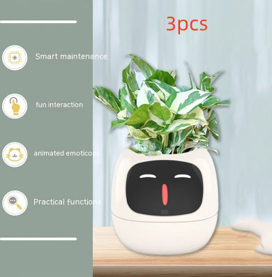 Vaso Inteligente com Expressões e Sensores – Mais de 49 Expressões, 7 Sensores Inteligentes e Chip de IA, Tornando o Cultivo de Plantas Mais Fácil e Divertido