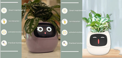 Vaso Inteligente com Expressões e Sensores – Mais de 49 Expressões, 7 Sensores Inteligentes e Chip de IA, Tornando o Cultivo de Plantas Mais Fácil e Divertido