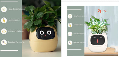 Vaso Inteligente com Expressões e Sensores – Mais de 49 Expressões, 7 Sensores Inteligentes e Chip de IA, Tornando o Cultivo de Plantas Mais Fácil e Divertido