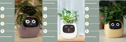 Vaso Inteligente com Expressões e Sensores – Mais de 49 Expressões, 7 Sensores Inteligentes e Chip de IA, Tornando o Cultivo de Plantas Mais Fácil e Divertido