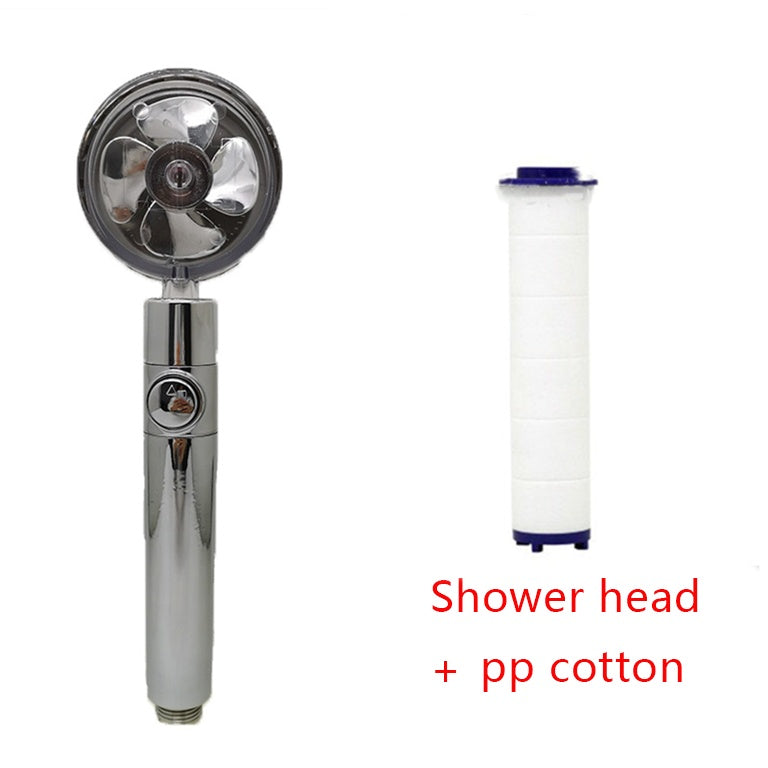 Ducha 360° Rotativo – Economia de Água, Alta Pressão, Turbo com Mini Ventoinha, ABS Premium
