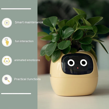 Vaso Inteligente com Expressões e Sensores – Mais de 49 Expressões, 7 Sensores Inteligentes e Chip de IA, Tornando o Cultivo de Plantas Mais Fácil e Divertido