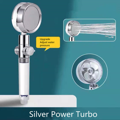 Ducha 360° Rotativo – Economia de Água, Alta Pressão, Turbo com Mini Ventoinha, ABS Premium