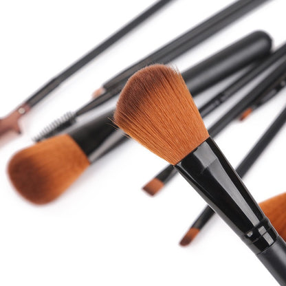 Kit com 12 Pincéis de Maquiagem – Pincéis para Blush, Sombra, Cílios e Iluminador